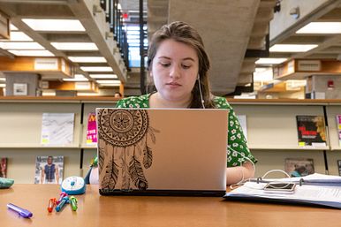 Image of Student Studying at a Laptop