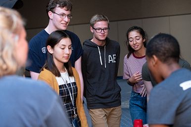 Image of Students Chatting In a Group