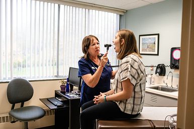 Image of Student Getting a Check-Up at Hammond Health Center