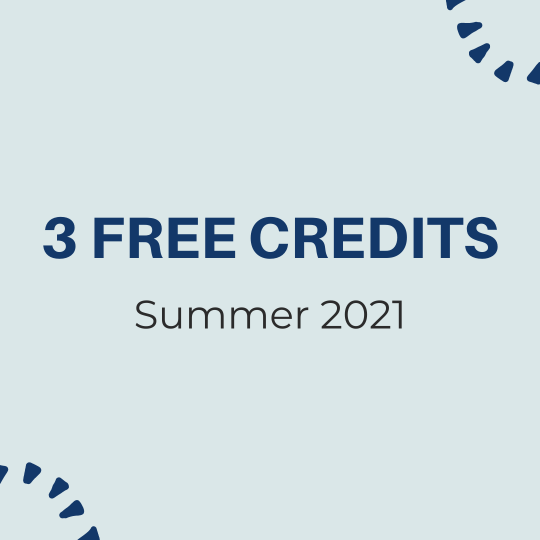Flyer for 3 Free Credits Summer 2021