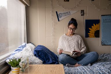 Image of Student in Residence Hall Room